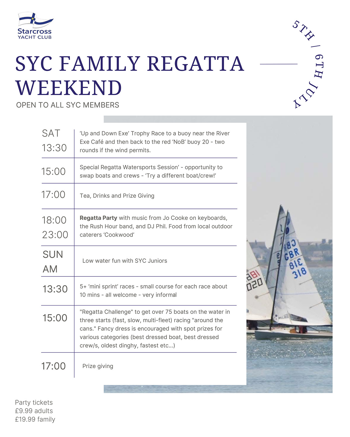 SYC Family Regatta Events - this Weekend!